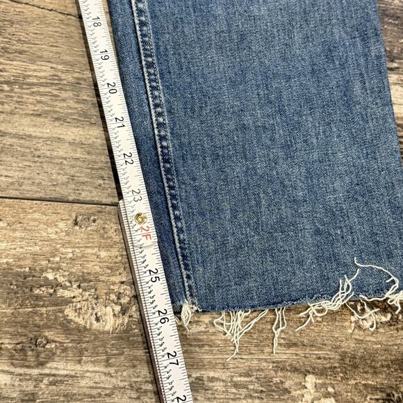 Everlane Jeans Womens 30 The Cheeky High Rise Japanese Blue Denim Raw Hem NEW - Picture 10 of 11